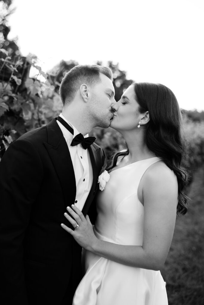 birde and groom in black and white at immerse yarra valley